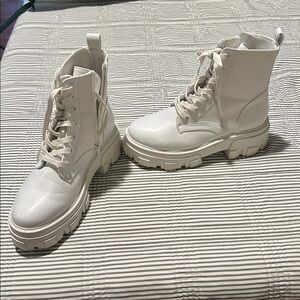 ASOS White chunky ankle boots